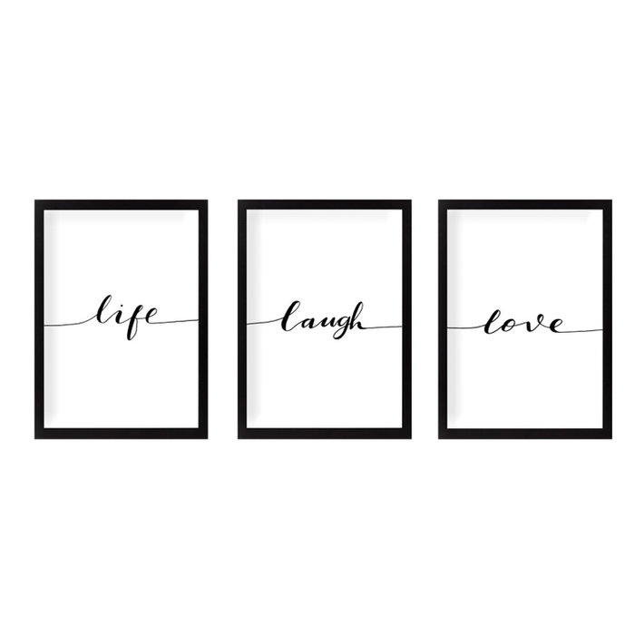 Wallity Set_041 de 3 Pinturas Decorativas Enmarcadas